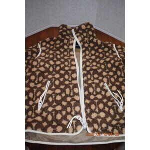 Coach Signature Logo Sherpa Zip-Up Jacket Size Medium